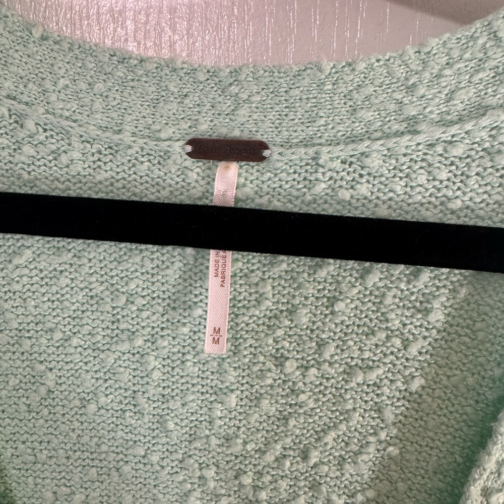 Free People Women’s ‘Found My Friend’ Mint Cardi Size Medium - Picture 3 of 10